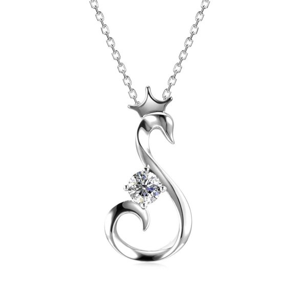 Certified 1/2ct. t.w. Diamond Swan Necklace
